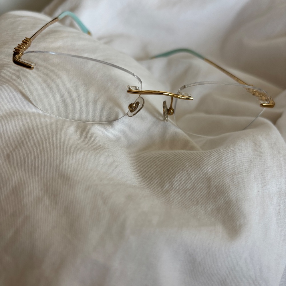 Tiffany Vintage Eyeglasses 23k gold w Swarovski Crystals - Picture 11 of 14